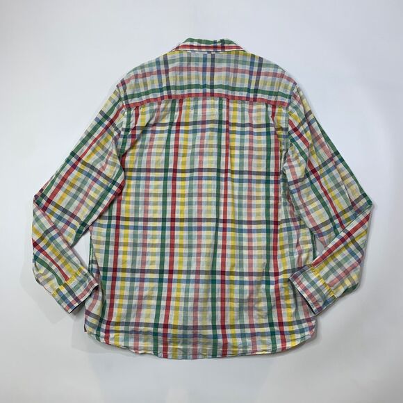 Carbon2Cobalt Shirt Mens L Plaid Cotton Long Sleeve Pockets Button Up Flip Cuff - Picture 6 of 8